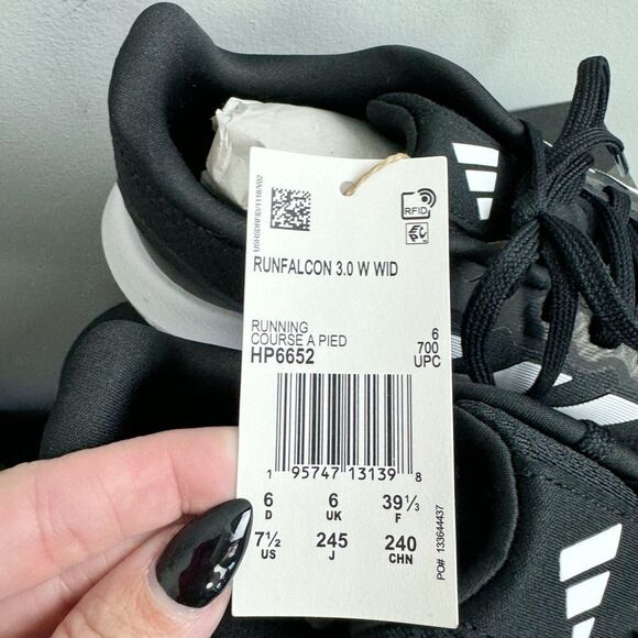 ADIDAS | NEW RunFalcon 3.0 Black and White Running Shoes Women’s Size 7.5 Wide - Picture 6 of 9